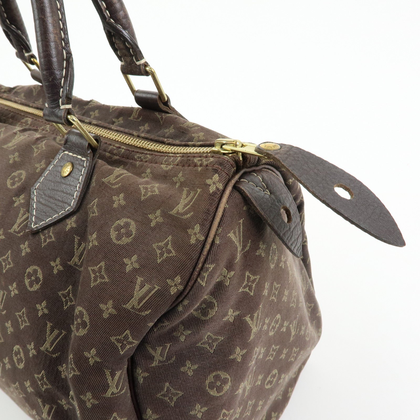 Louis Vuitton Monogram Mini Lin Speedy 30 Boston Bag Ebene M95224