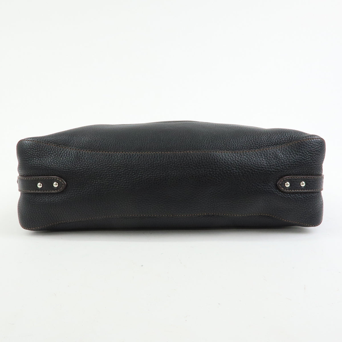 PRADA Leather Shoulder Bag Hand Bag Black BR3648