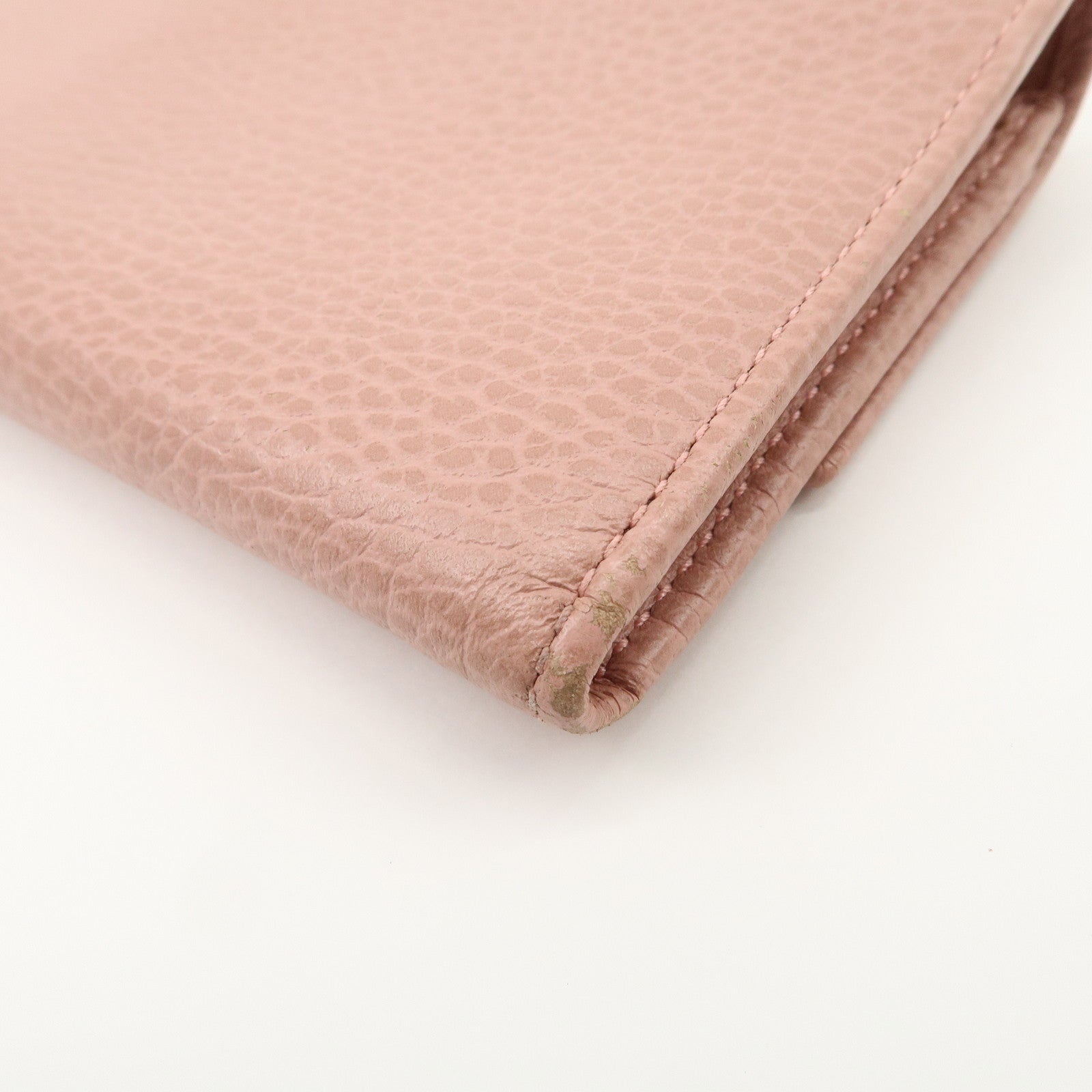 GUCCI Swing Leather Continental Wallet Long Wallet Pink 376186 Used