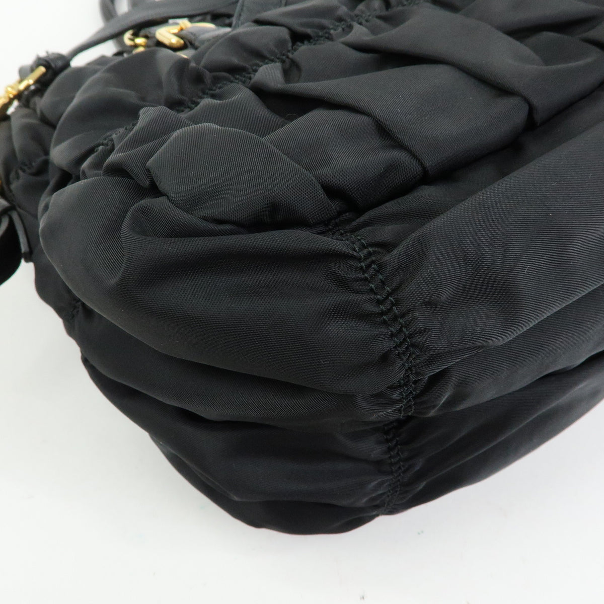 PRADA Nylon Leather TESSUTO GAUFRE 2WAY Tote Shoulder Bag Black BN1792