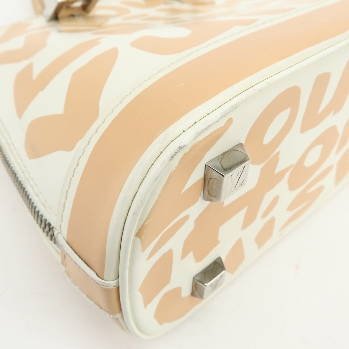 Louis Vuitton Monogram Graffiti Alma MM Leather Hand Bag Beige M92180