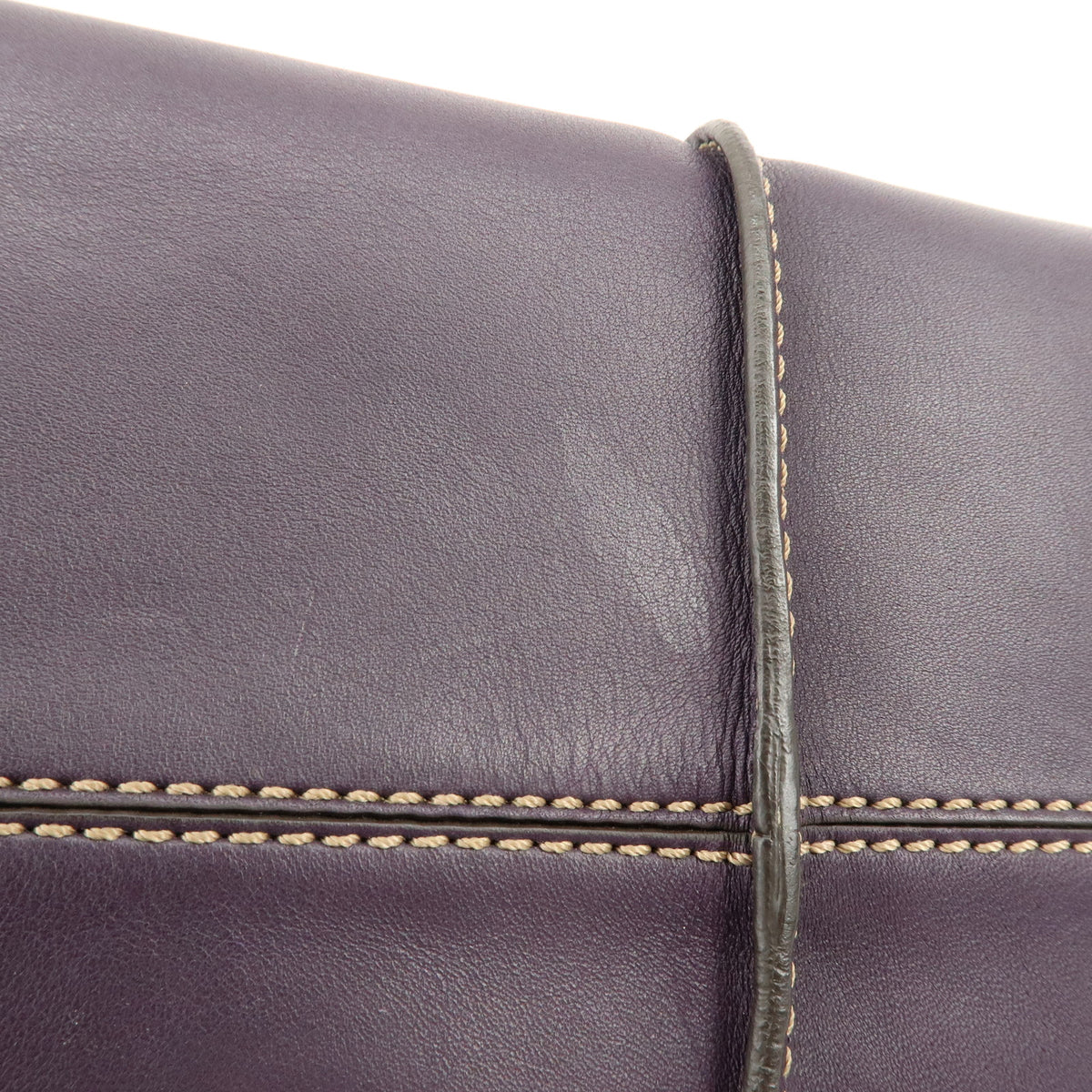 TOD'S Logo Leather 2Way Bag Shoulder Bag Purple
