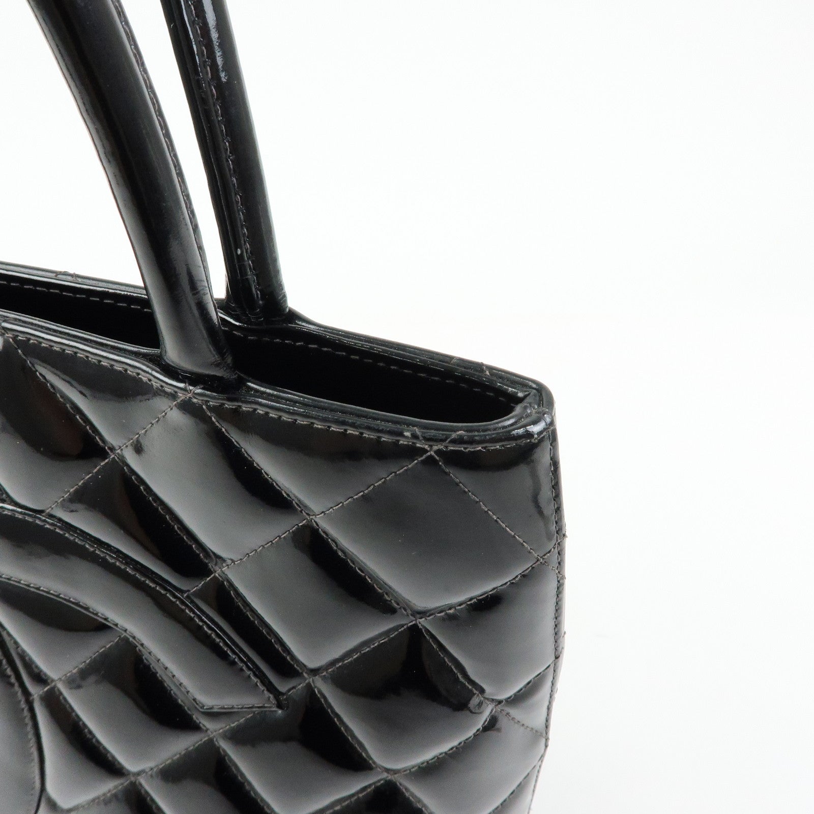 CHANEL Matelasse COCO Mark Medallion Tote Bag Hand Bag Black A01804