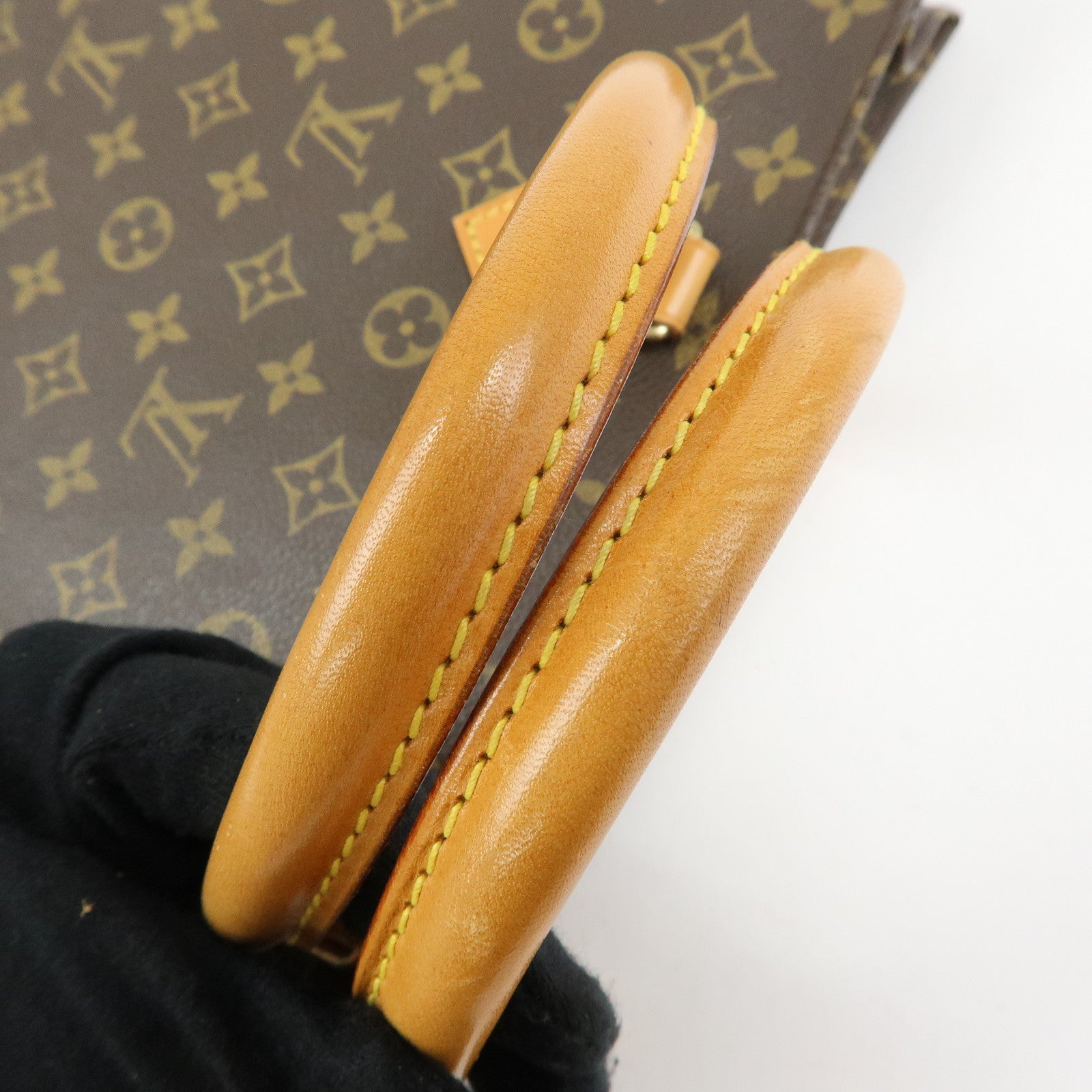 Louis Vuitton Monogram Sac Plat Tote Bag Hand Bag Brown M51140
