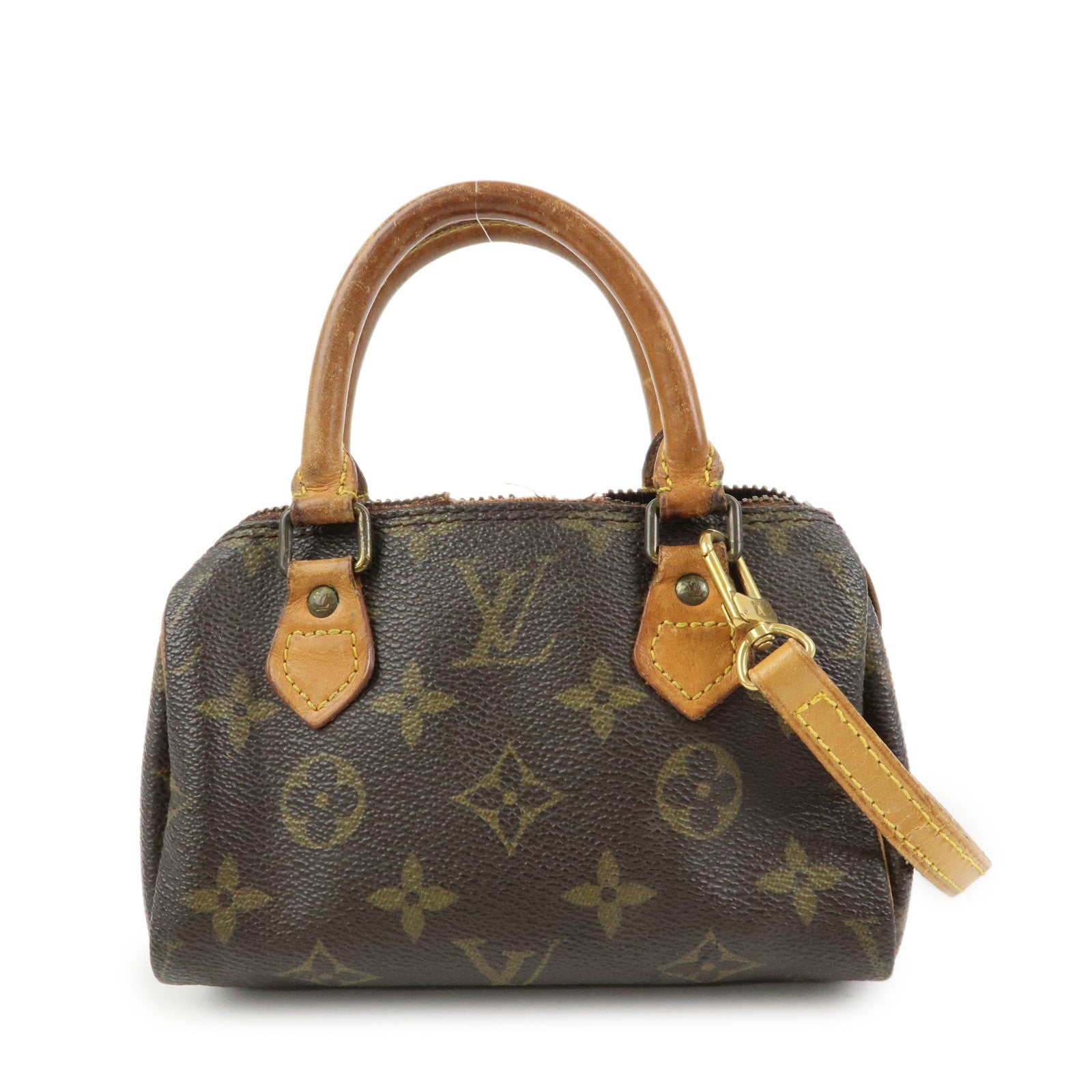 Louis Vuitton Monogram Mini Speedy Hand Bag & Strap Brown M41534