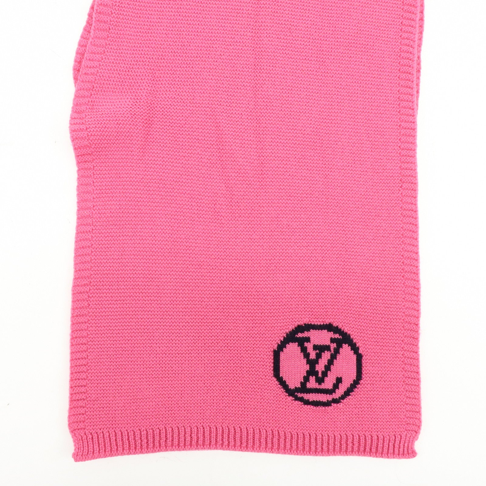 Louis Vuitton Echarpe LV Collage Wool 100% Scarf Stole Pink M71136