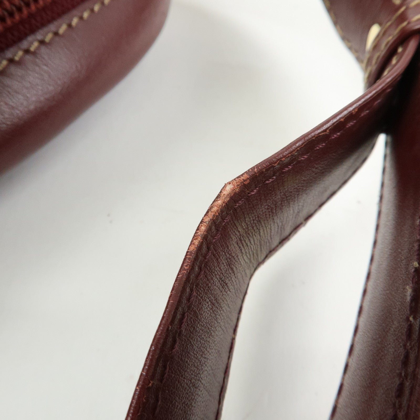 Cartier Must de Cartier Leather Shoulder Bag Bordeaux