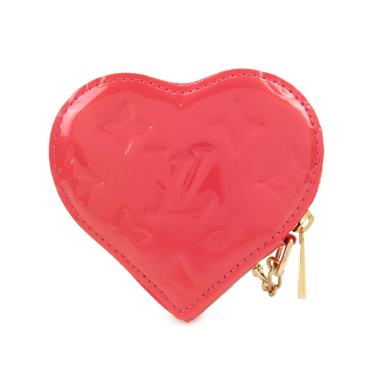Louis Vuitton Monogram Vernis Porte Monnaie Coeur Coin Case Pink M93657