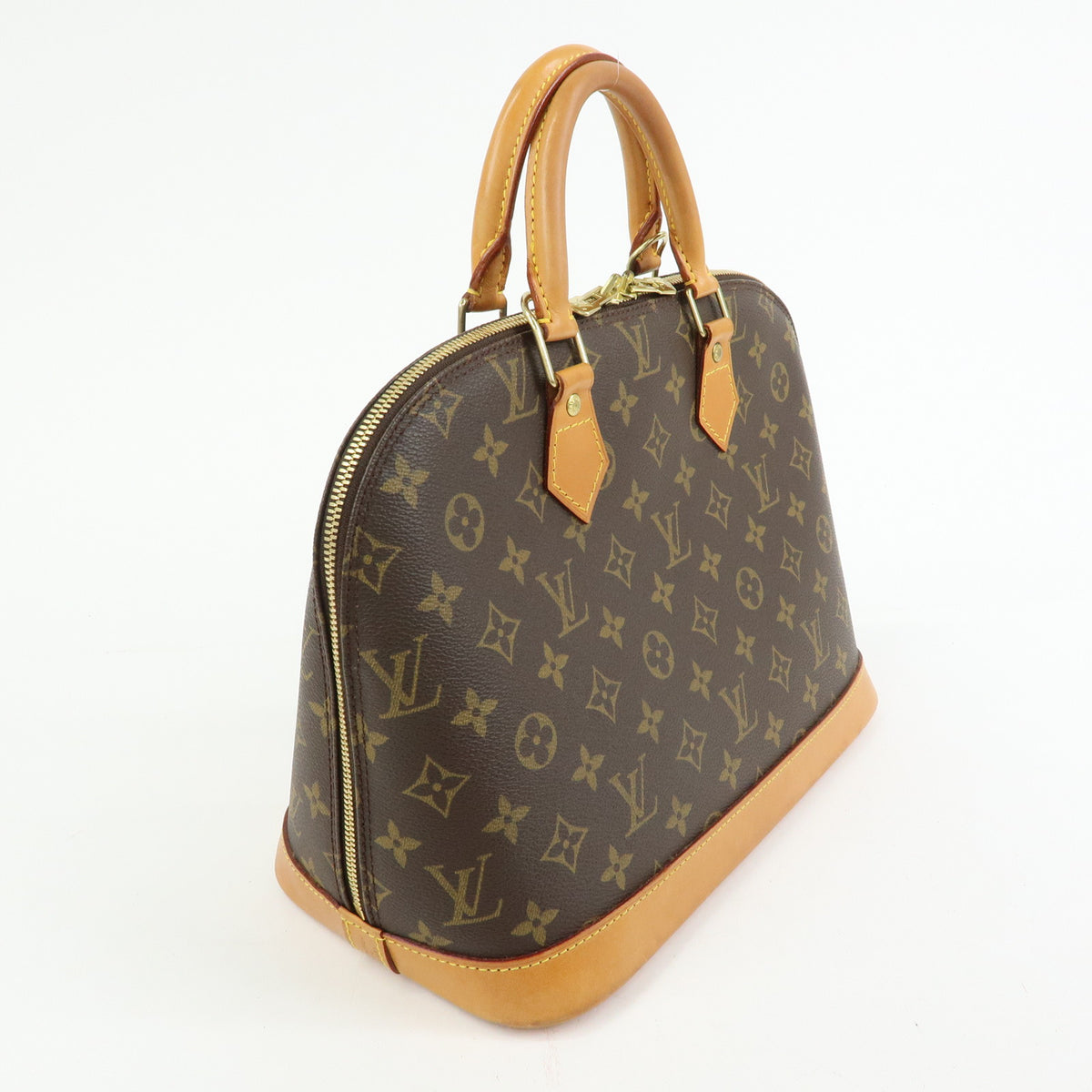 Louis Vuitton Monogram Alma PM Canvas Leather Hand Bag Brown M51130