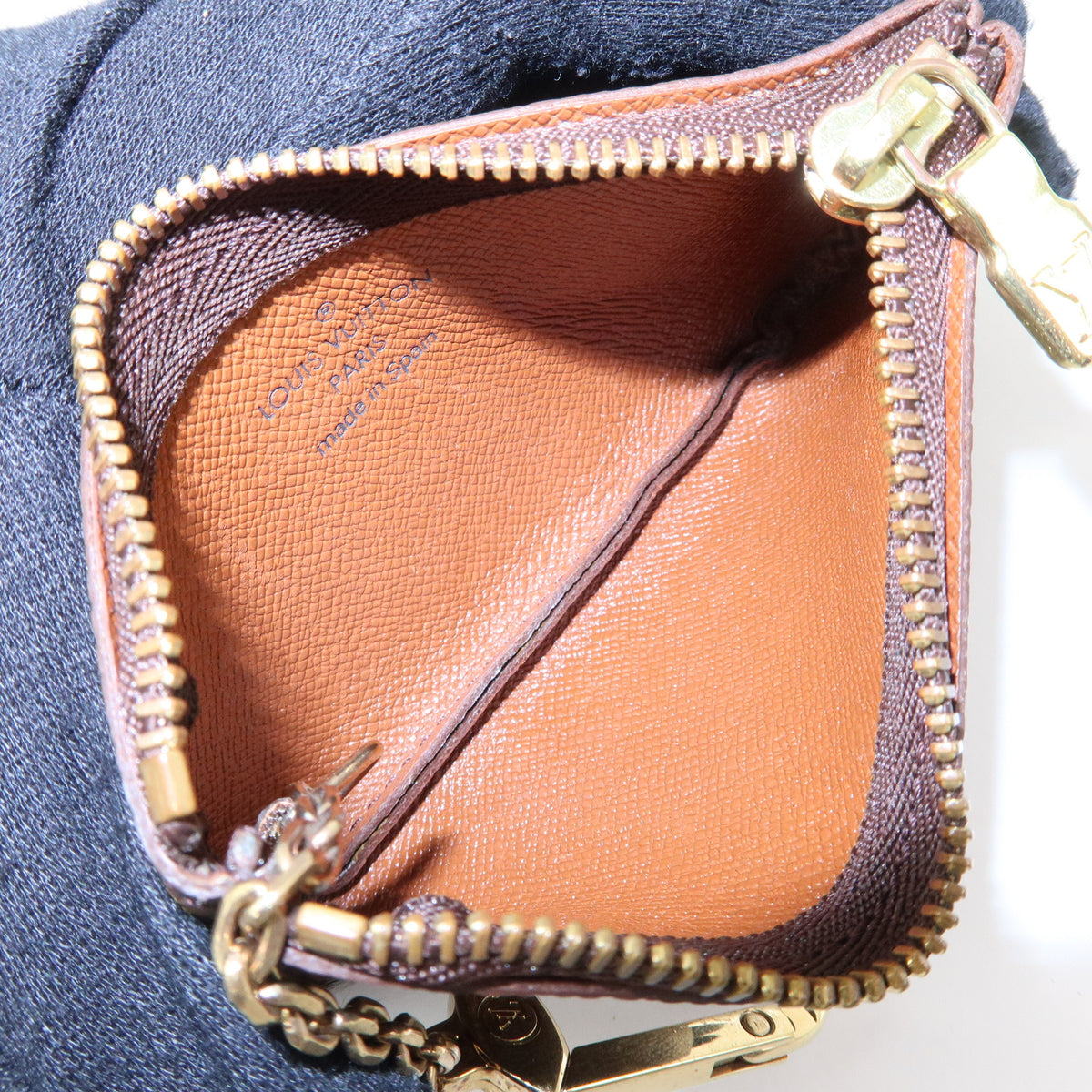 Louis Vuitton Monogram Pochette Cles Coin Case Key Case Brown M62650