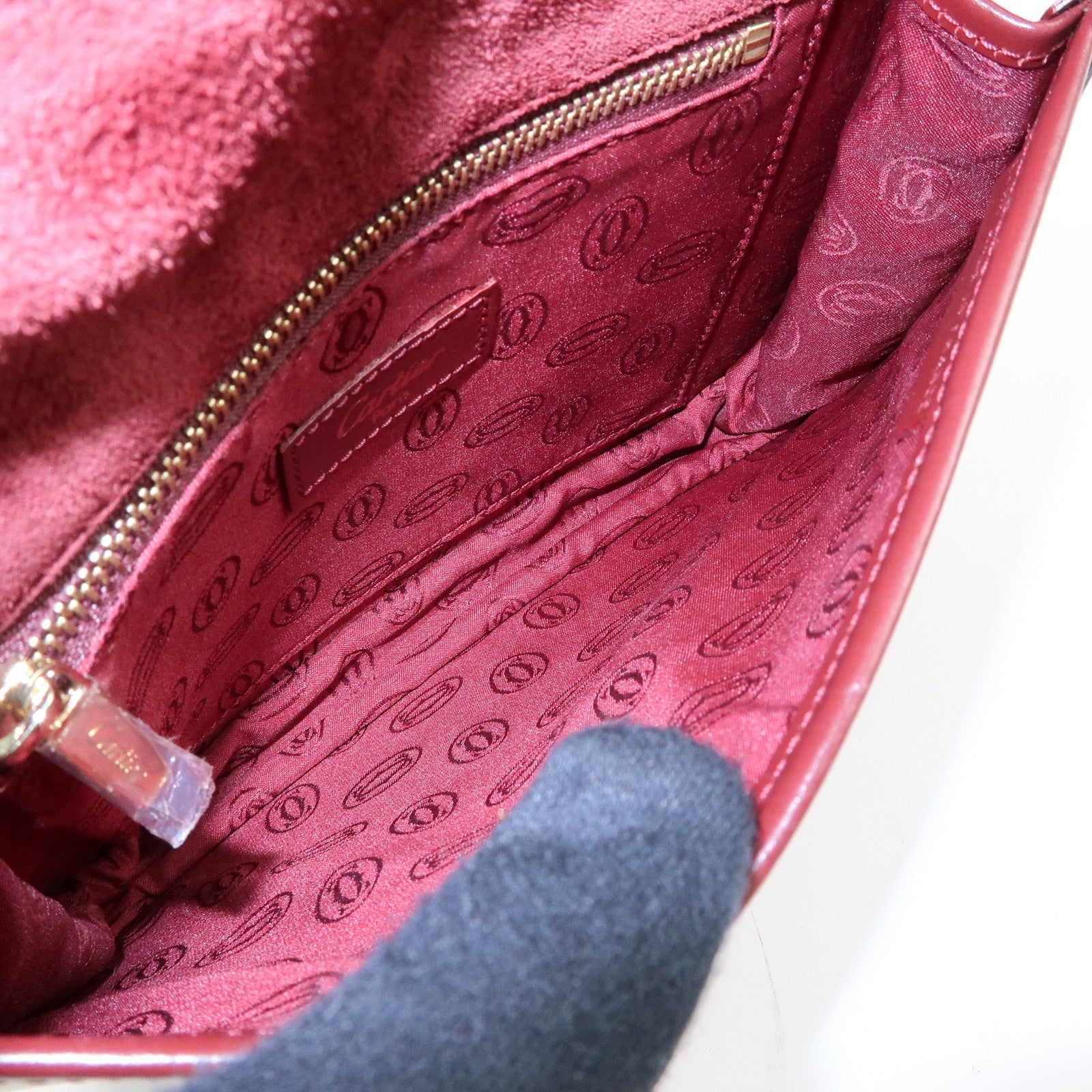 Cartier Must de Cartier Leather Shoulder Bag Bordeaux