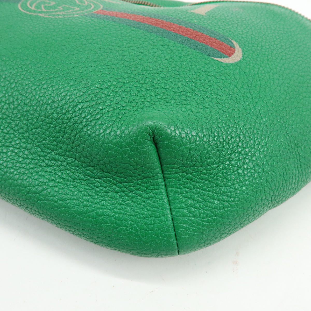 GUCCI Sherry Vintage Logo Leather Waist Bag Body Bag Green Red 493869