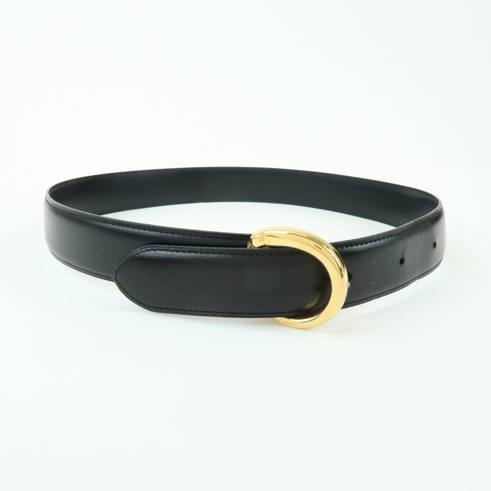 Cartier Must de Cartier Panthere Leather Belt Black