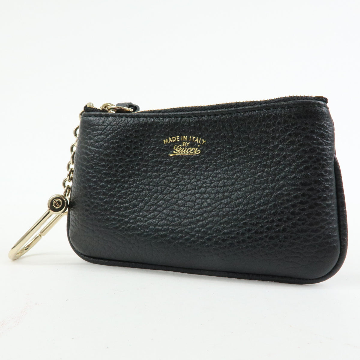 GUCCI Leather Key Case Coin Case Black 368879