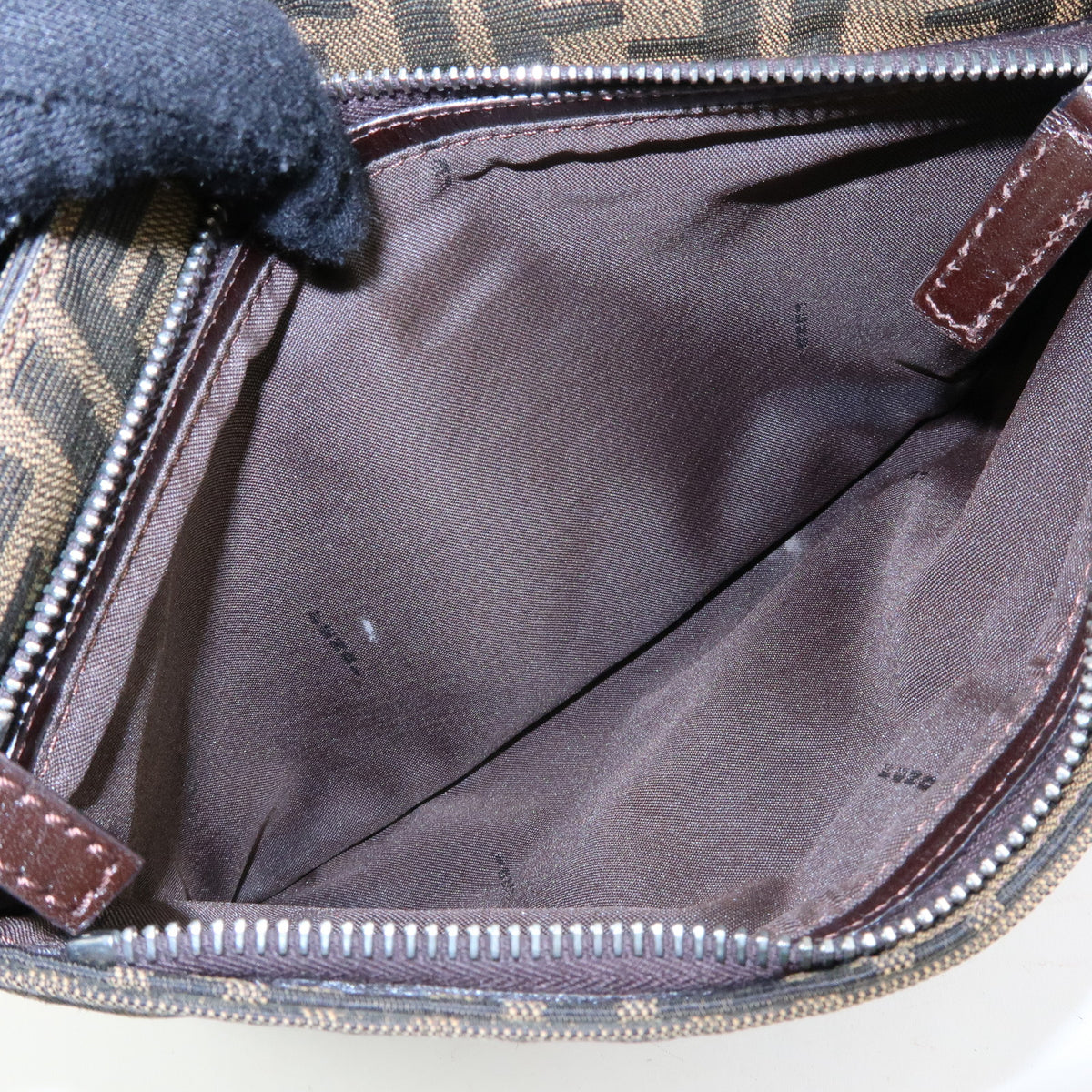 FENDI Zucca Canvas Leather Shoulder Bag Hand Bag Brown Black 26728