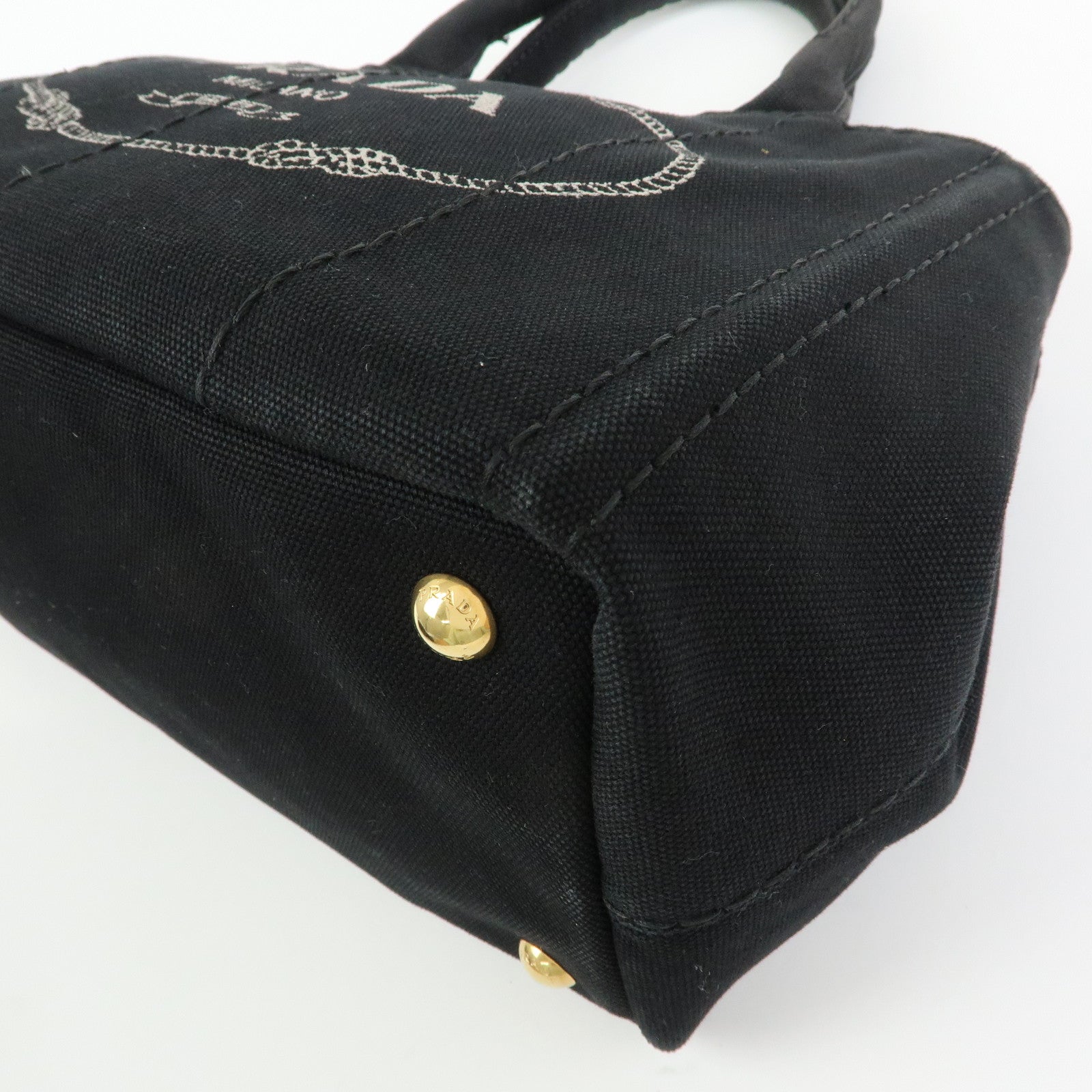 PRADA Triangle Log Canapa Mini Canvas 2Way Bag Hand Bag 1BG439