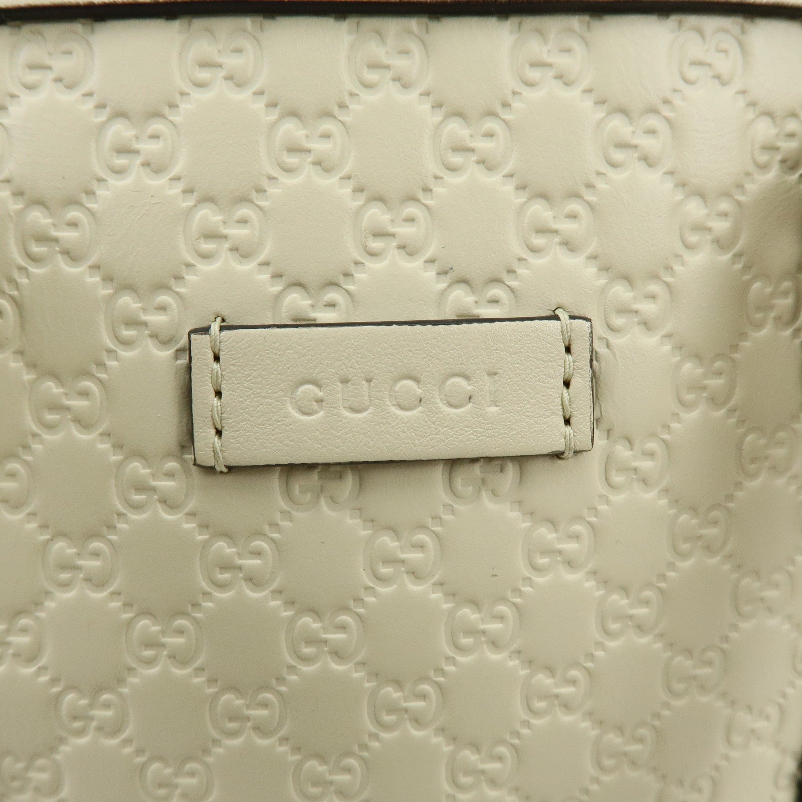 GUCCI Micro Guccissima Leather 2WAY Bag Hand Bag Ivory 449654