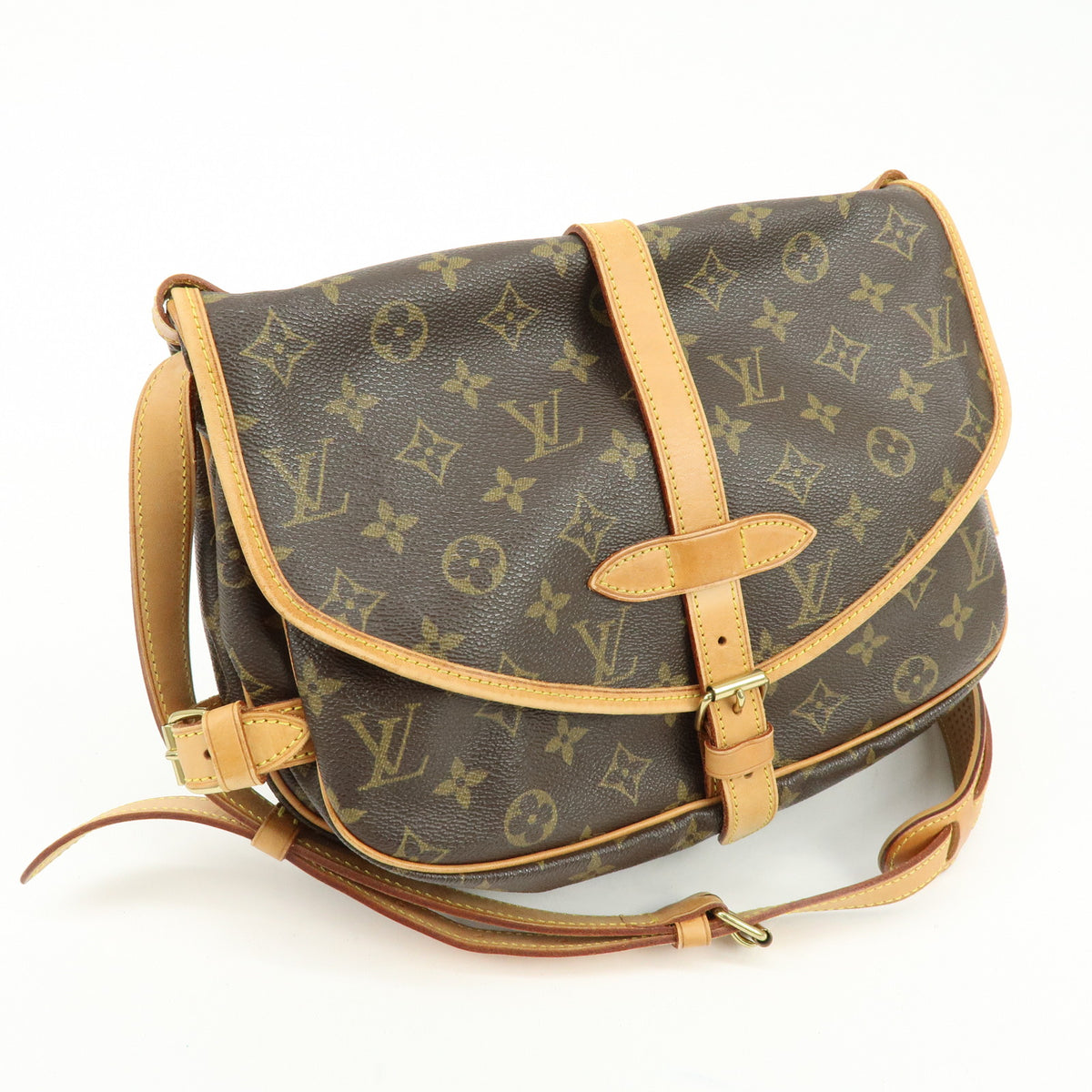 Louis Vuitton Monogram Saumur 30 Canvas Shoulder Bag Brown M42256