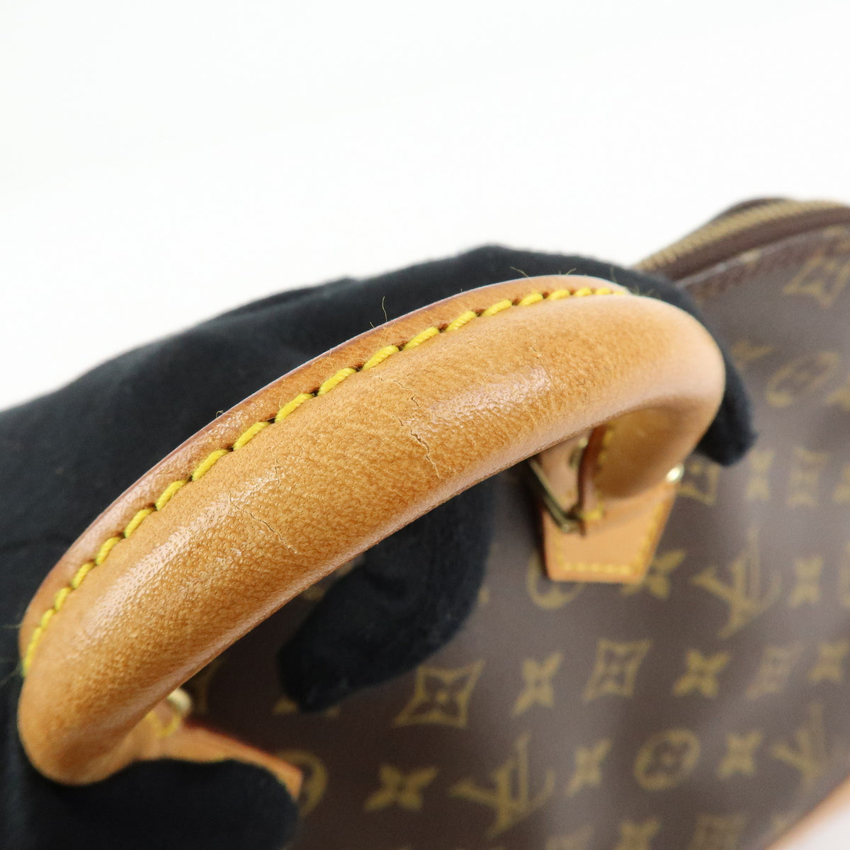 Louis Vuitton Monogram Alma PM Canvas Leather Hand Bag Brown M51130
