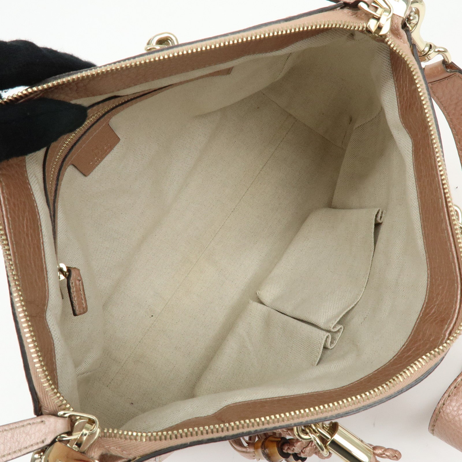 GUCCI Bamboo Interlocking G Leather 2Way Bag Hand Bag Pink 282300