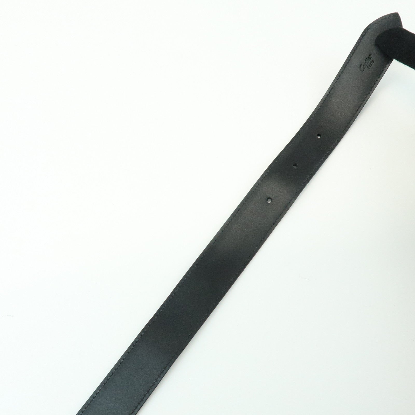 Cartier Must de Cartier Panthere Leather Belt Black