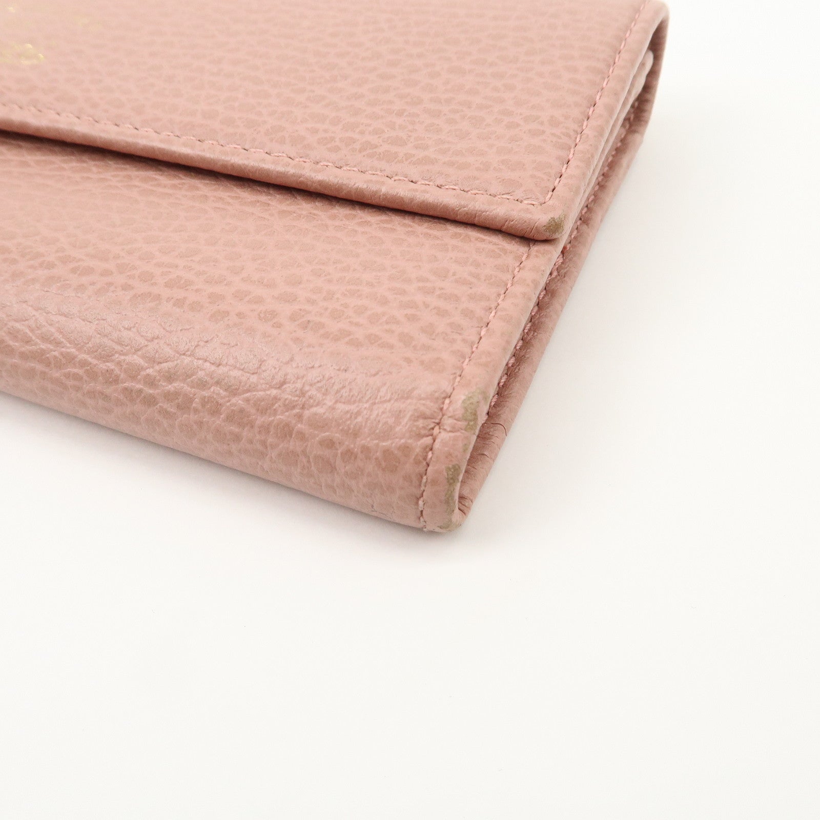 GUCCI Swing Leather Continental Wallet Long Wallet Pink 376186 Used