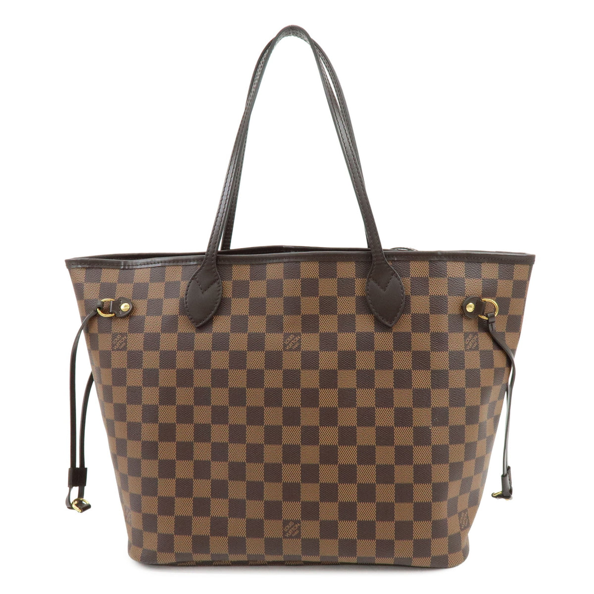 Louis Vuitton Damier Neverfull MM Canvas Leather Tote Bag Cerise N41358