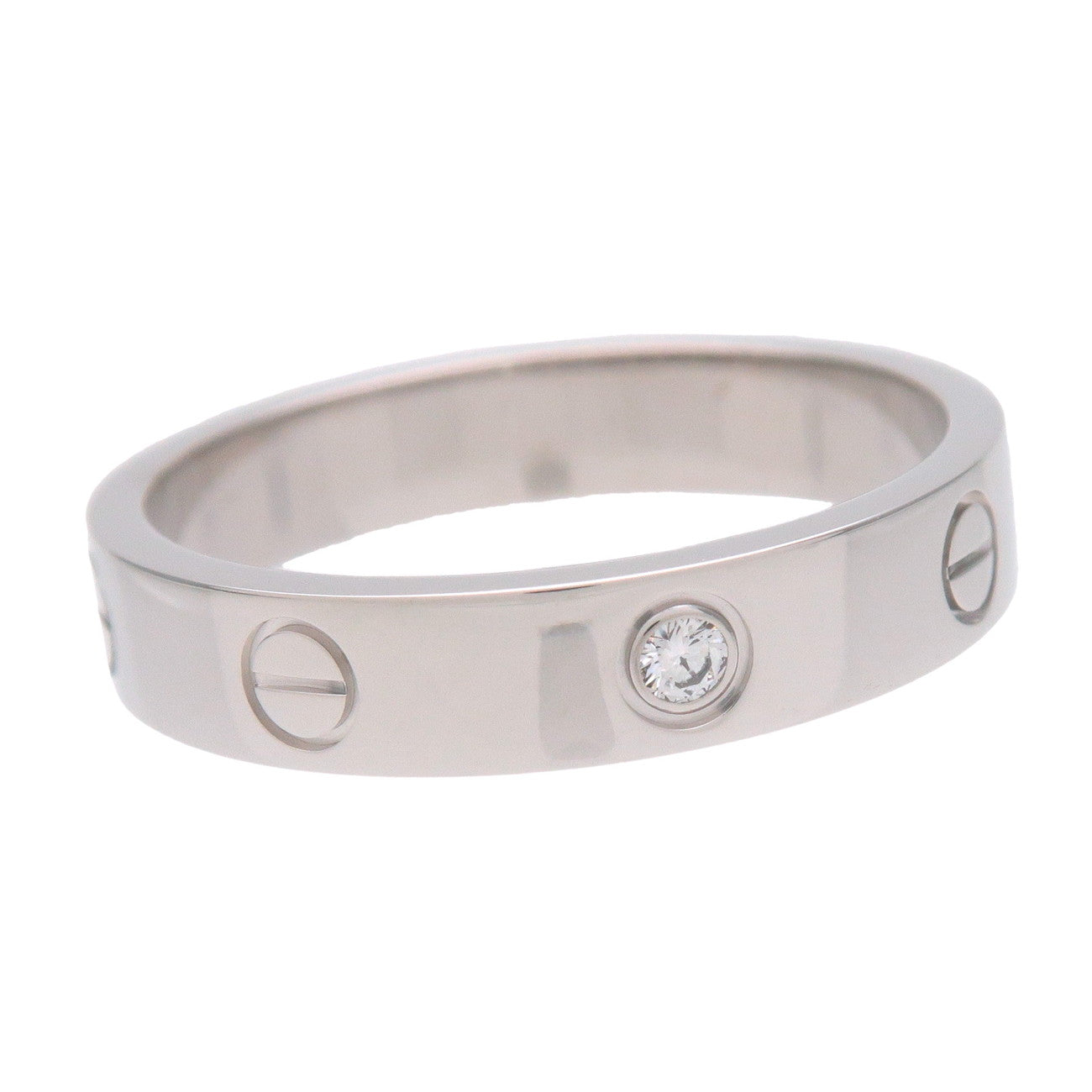 Cartier Mini Love 1P Diamond Ring K18 750WG #57 US8 EU57 HK18