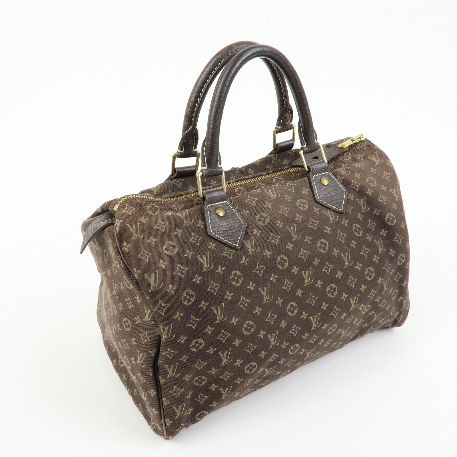 Louis Vuitton Monogram Mini Lin Speedy 30 Boston Bag Ebene M95224