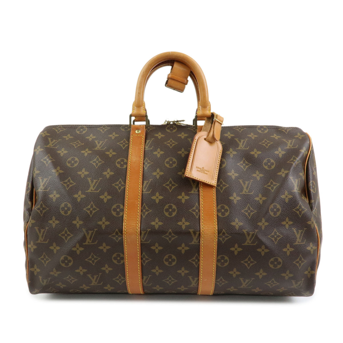 Louis Vuitton Monogram Keep All 45 Boston Bag Brown M41428