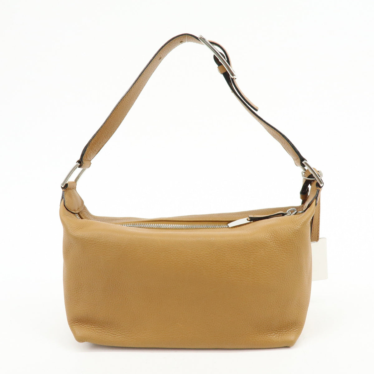 CELINE Logo Leather Shoulder Bag Hand Bag Camel