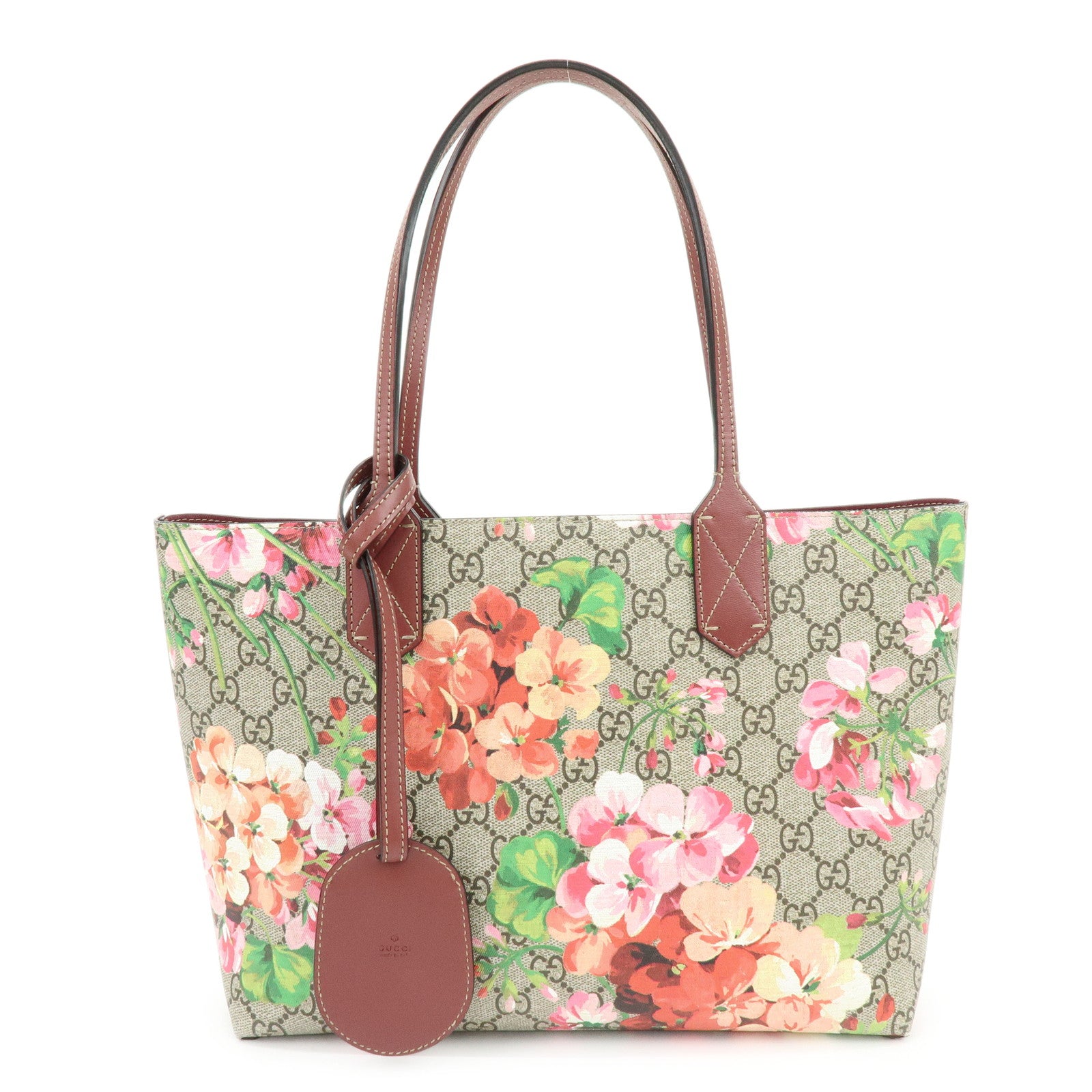 GUCCI GG Blooms GG Supreme Reversible Tote Shoulder bag 372613