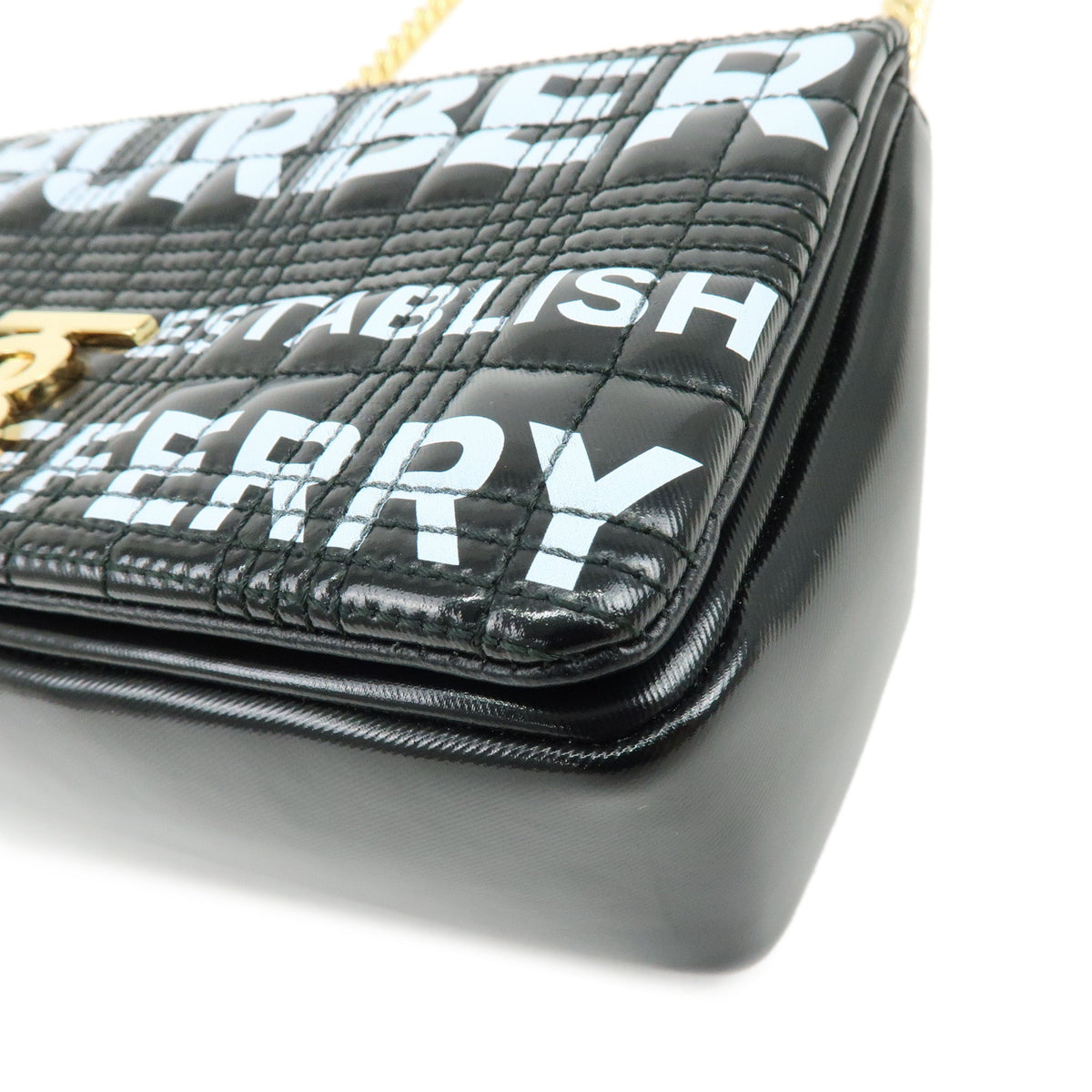 BURBERRY Lola Horseferry Leather Shoulder Bag Hand Bag Black
