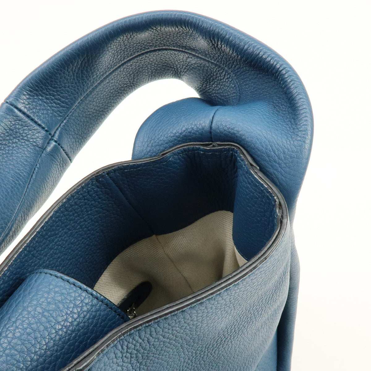TOD'S Hobo Leather Shoulder Bag Hand Bag Blue