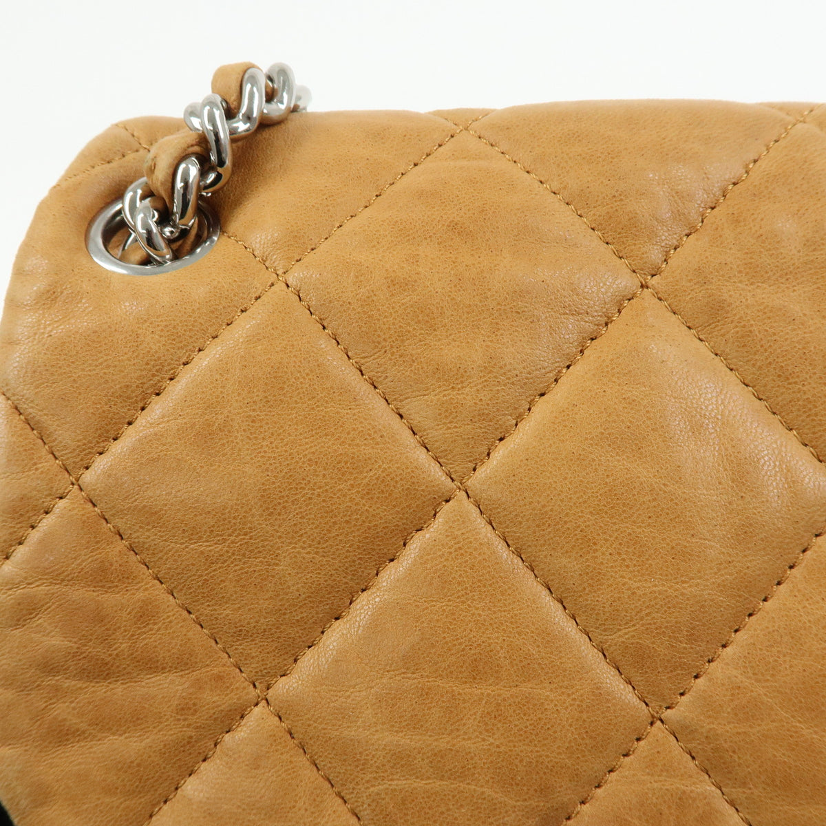 CHANEL Matelasse Luxury Line Lamb Skin Chain Shoulder Bag Brown A49889