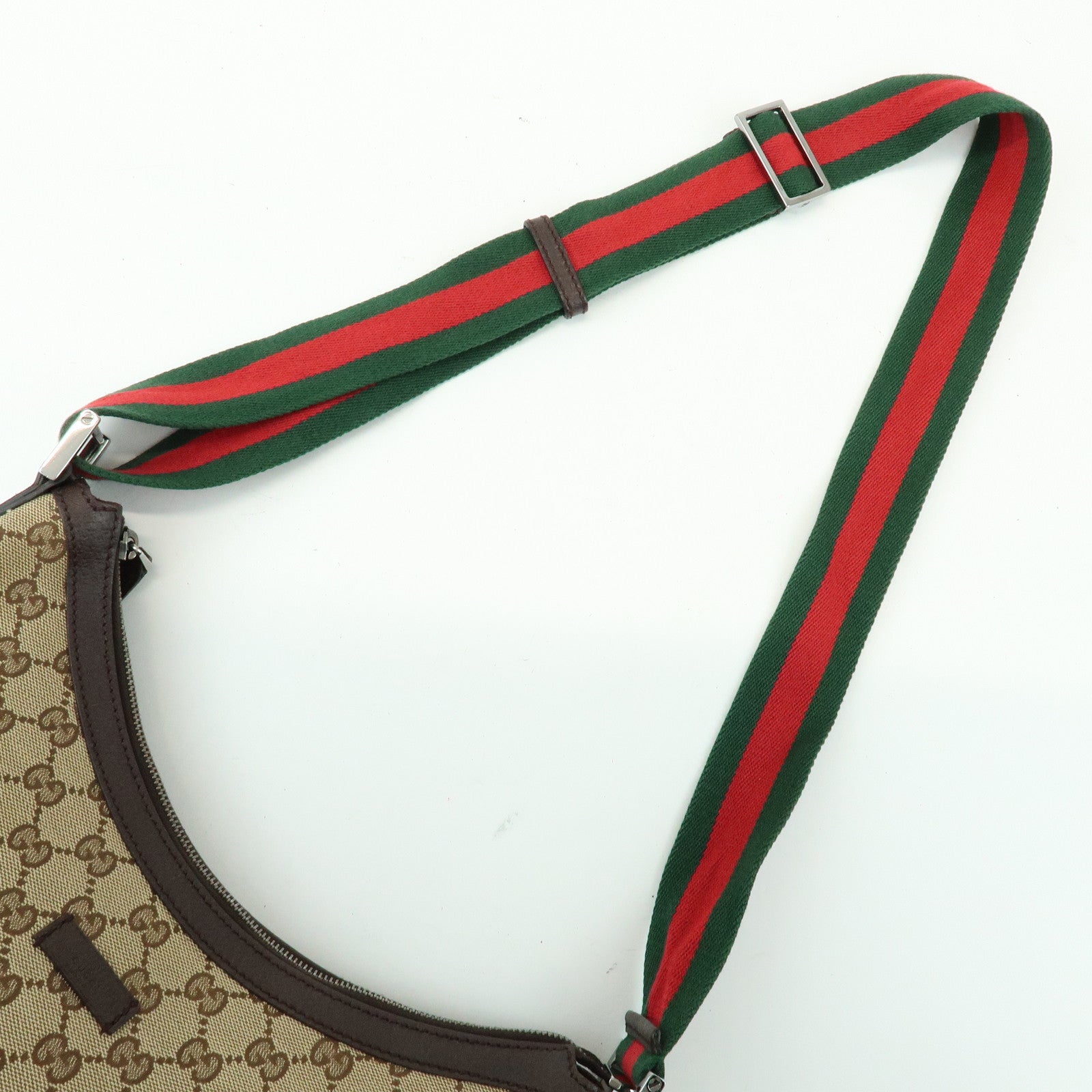 GUCCI Sherry GG Canvas Leather Shoulder Bag Beige Brown 181092