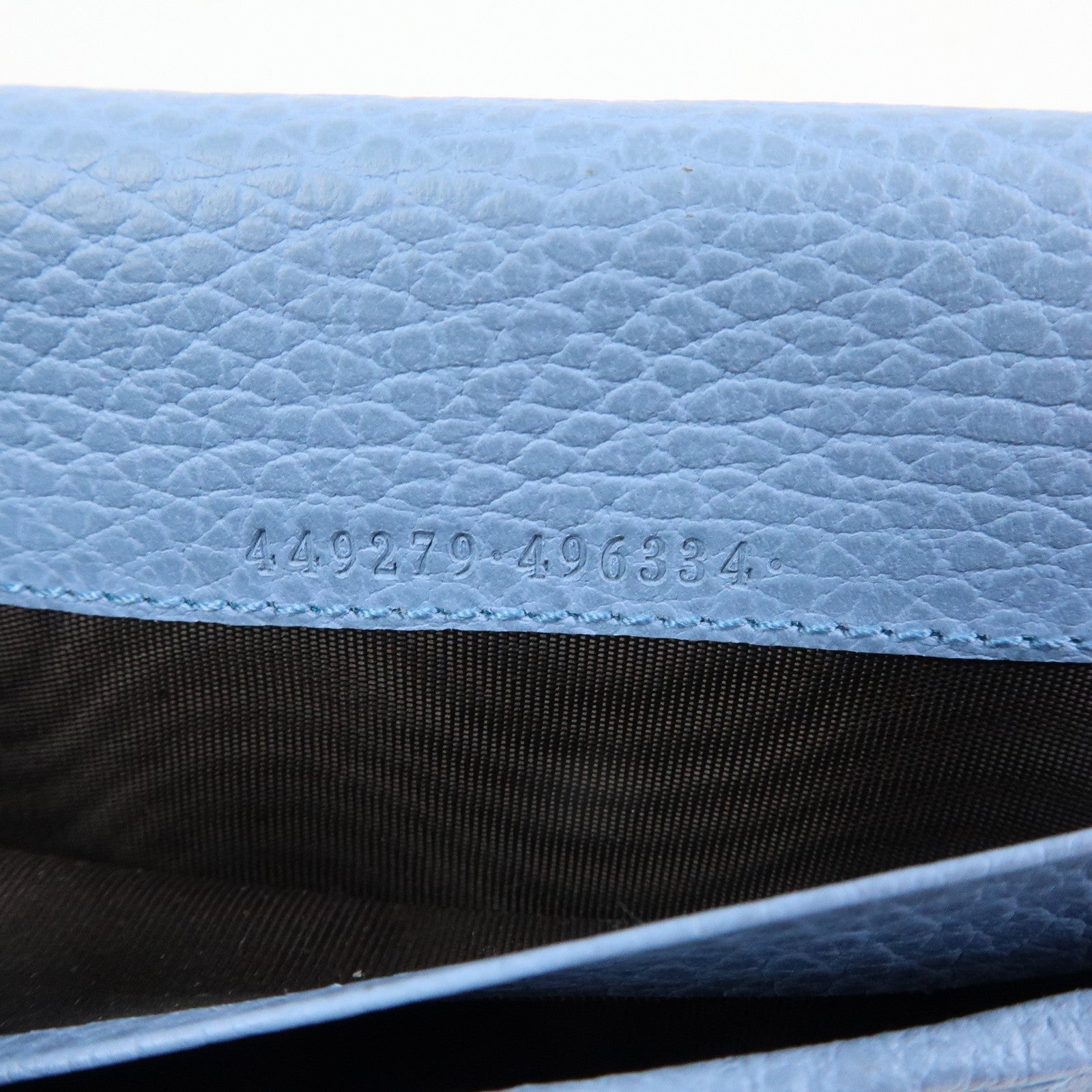 GUCCI Interlocking G Leather Flap Bi-fold Long Wallet Light Blue 449279