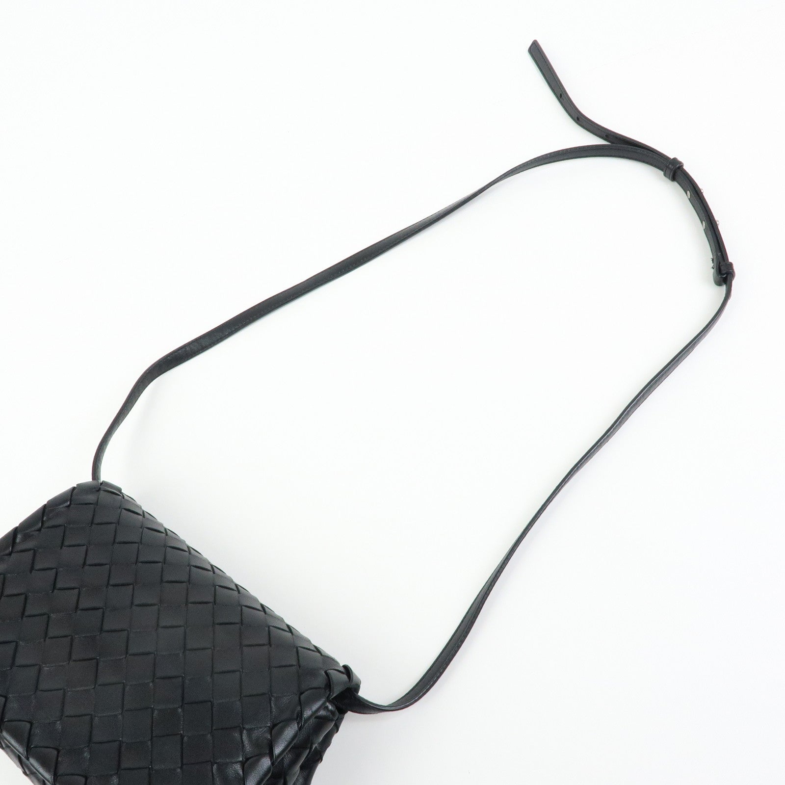 BOTTEGA VENETA Intrecciato Nappa Leather Shoulder Bag Black 600519