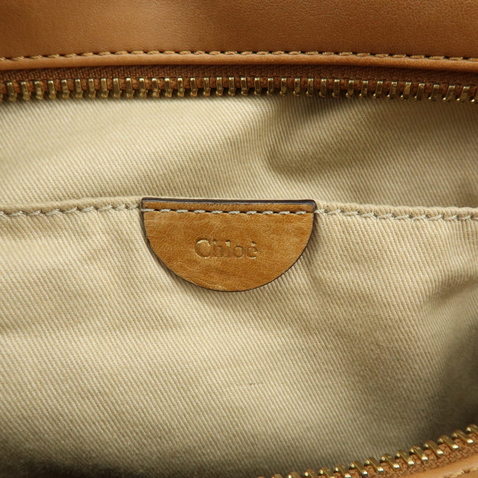 Chloe Sam Leather 2Way Bag Hand Shoulder Bag Brown Camel