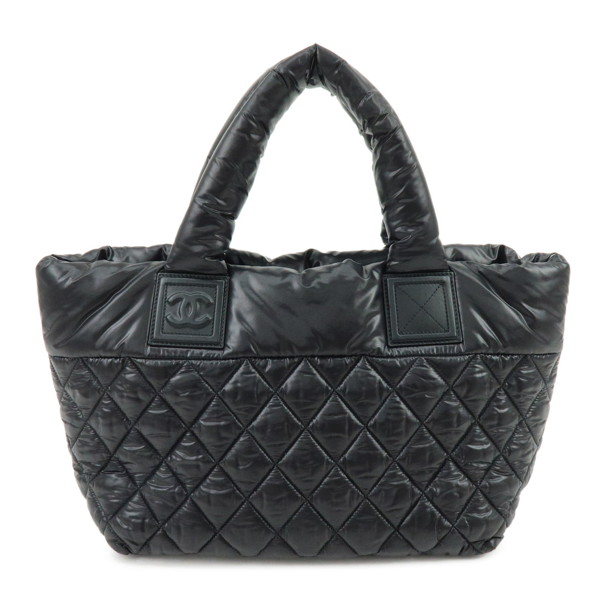 CHANEL COCO Cocoon PM Small Nylon Tote Bag Hand Bag Black A48610