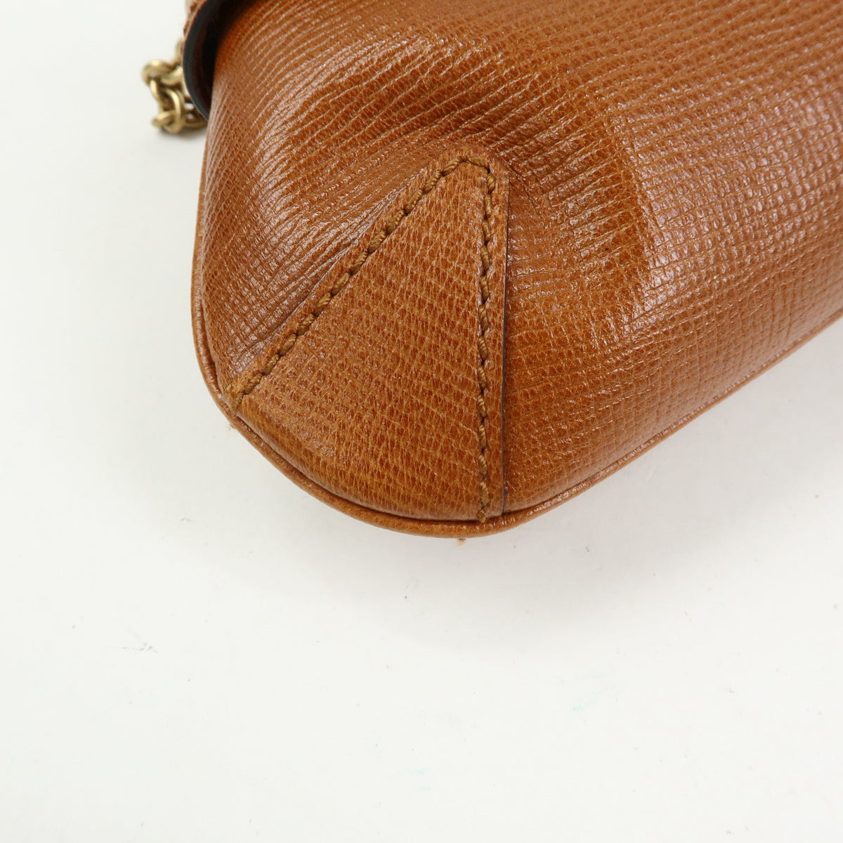 GUCCI Horsebit Leather Chain Shoulder Bag Hand Bag Brown 120134