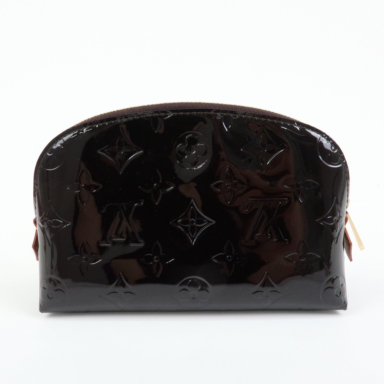 Louis Vuitton Monogram Vernis Pochette Cosmetic Pouch Amarante M91495