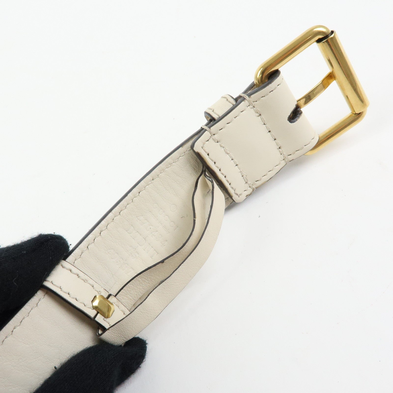 GUCCI GG Marmont Leather Waist Bag Lion Cicada Ivory 476434