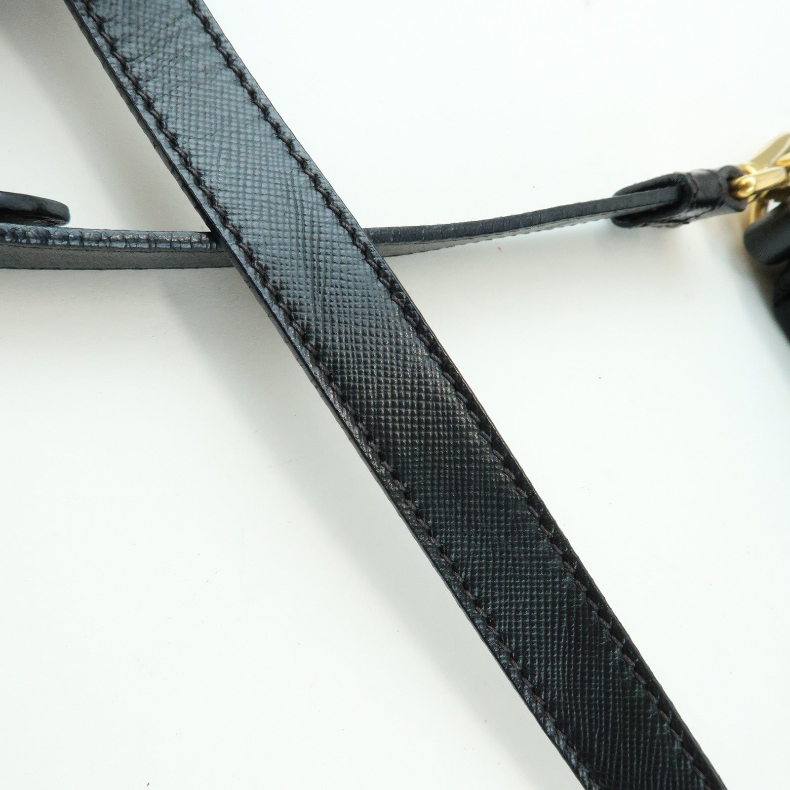 PRADA Nylon Saffiano Leather Shoulder Bag Crossbody Bag Black