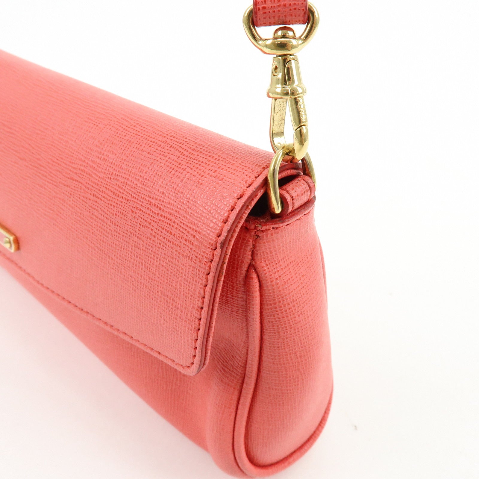 FENDI PVC Mini Pochette Shoulder Bag Crossbody Bag Pink 8M0315
