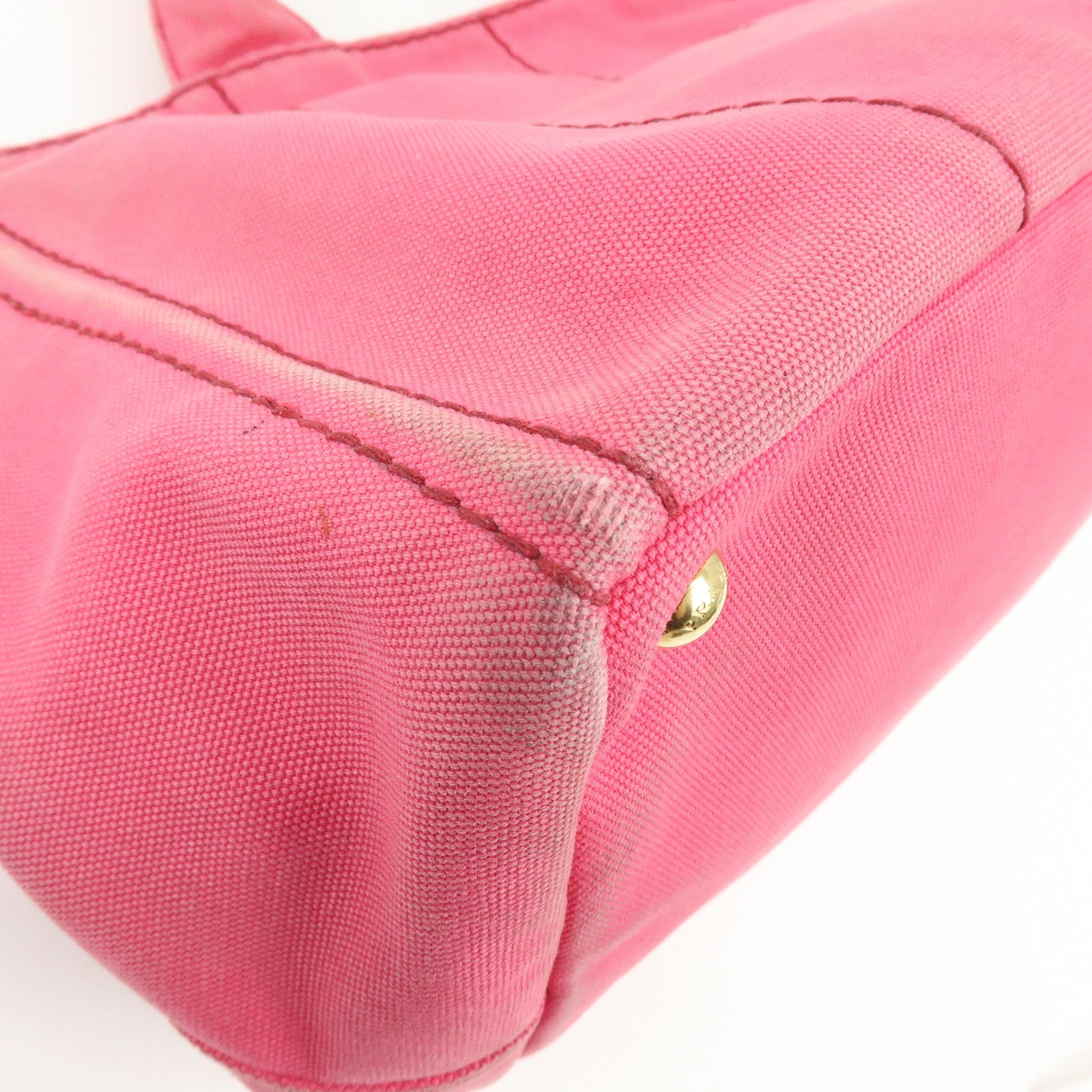 PRADA Canapa Triangle Logo Canvas 2Way Bag Hand Shoulder Bag Pink