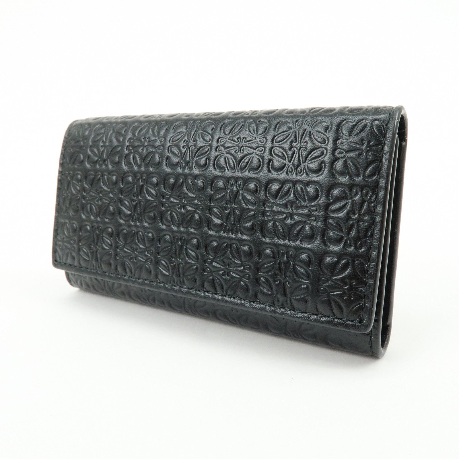 LOEWE Repeat Anagram Calf Leather 6 Ring Key Case Key Holder Black