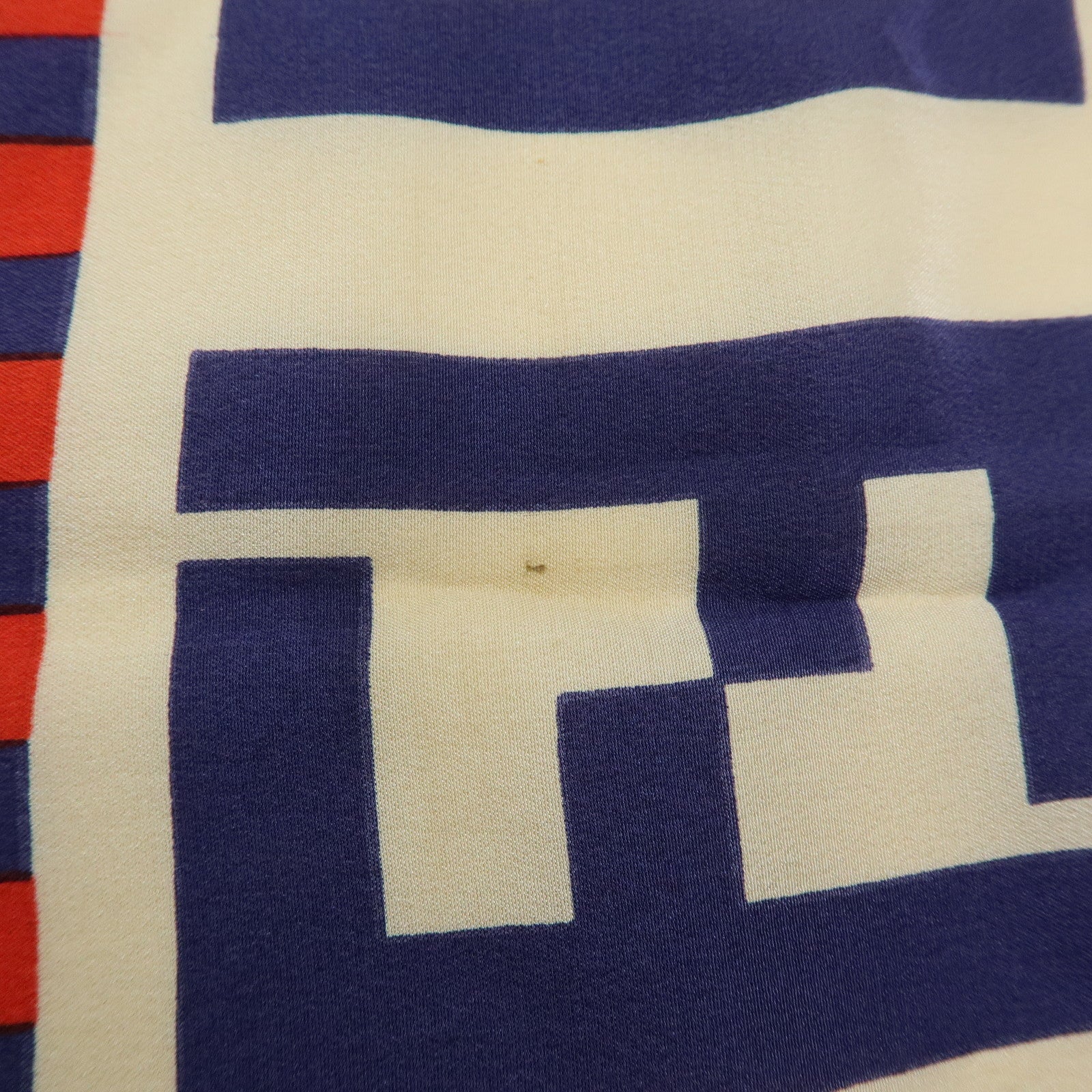 FENDI FF Logo Silk 100% Scarf White Blue Red