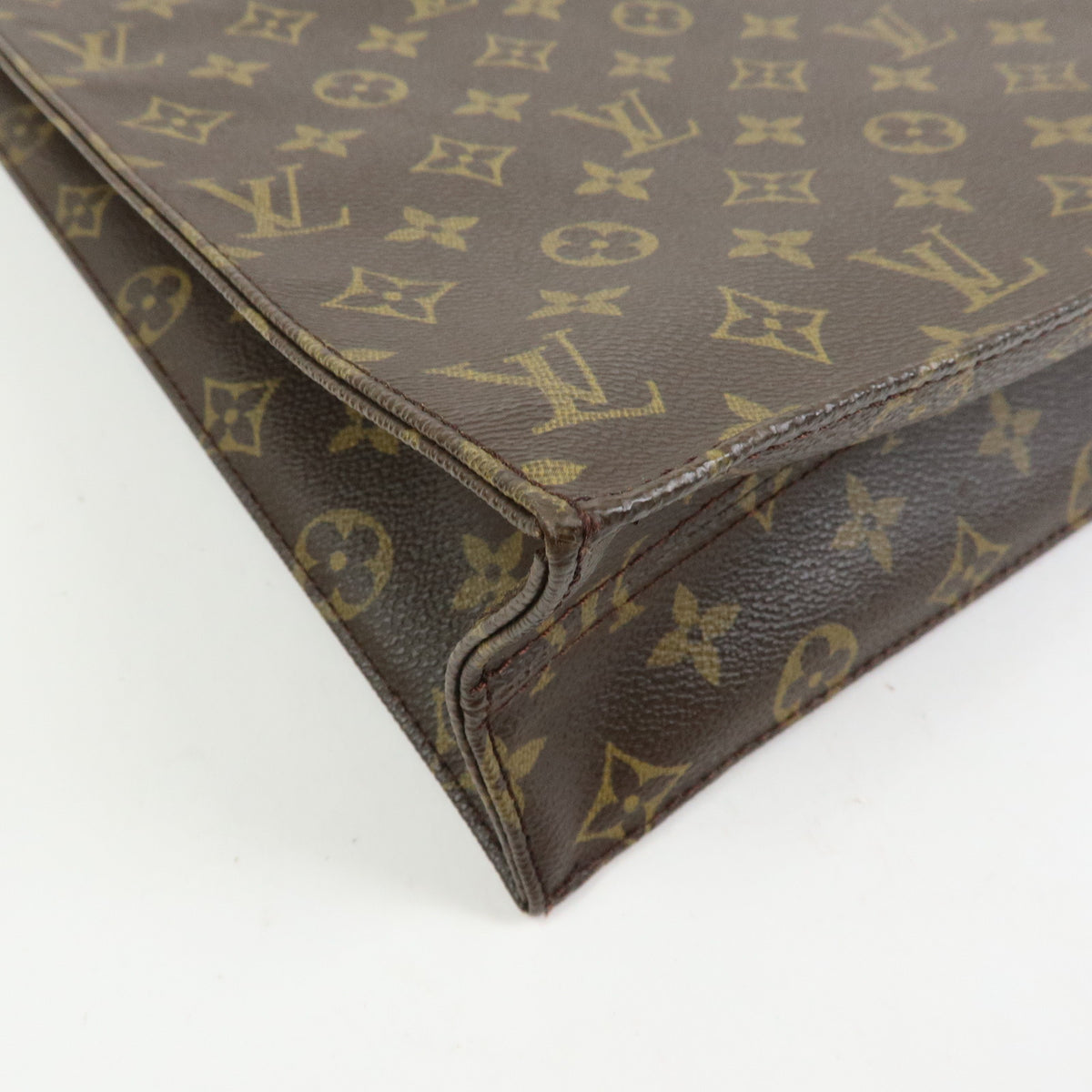 Louis Vuitton Monogram Sac Plat Tote Bag Hand Bag Brown M51140