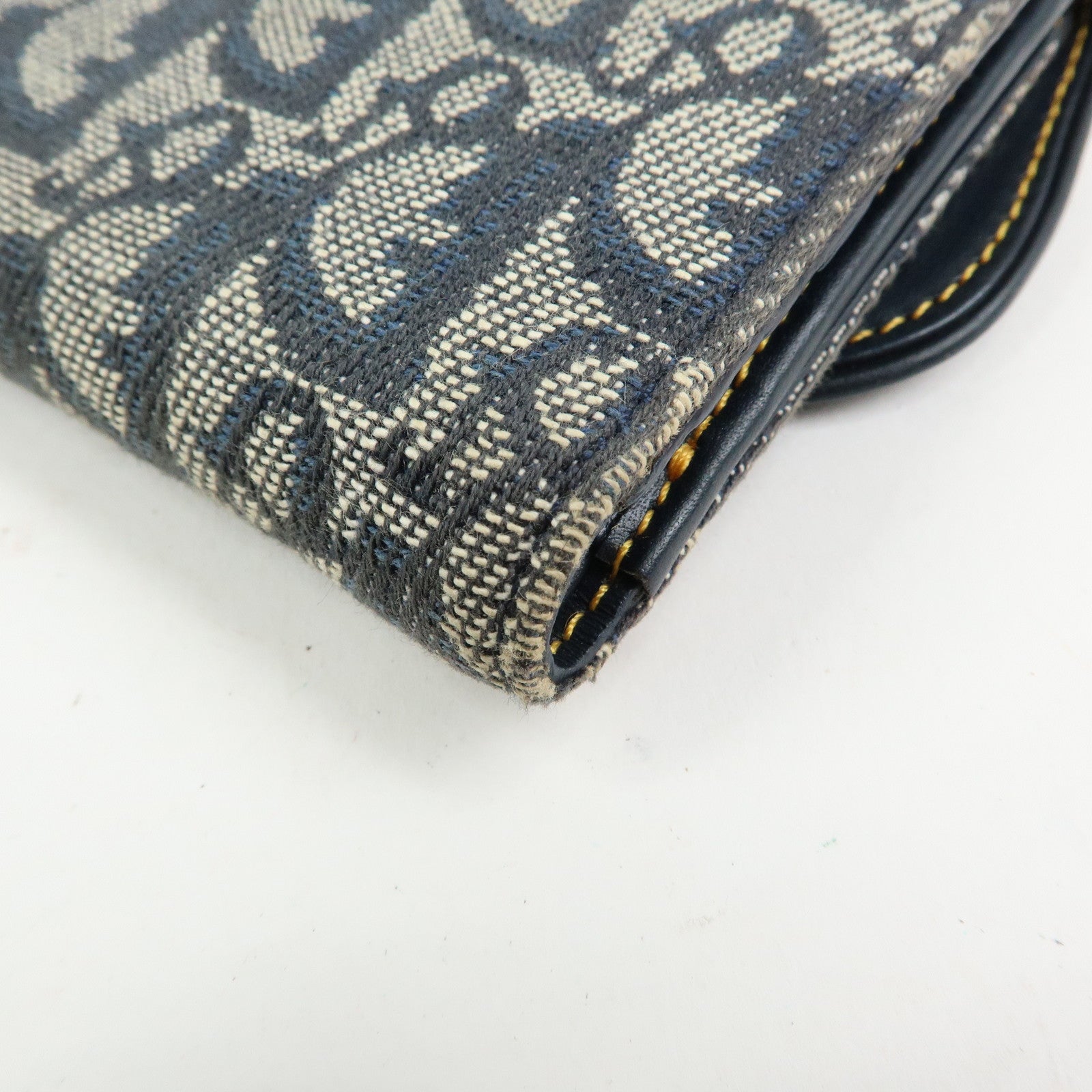 Christian Dior Trotter Saddle Jacquard Canvas Bi-fold Compact Wallet